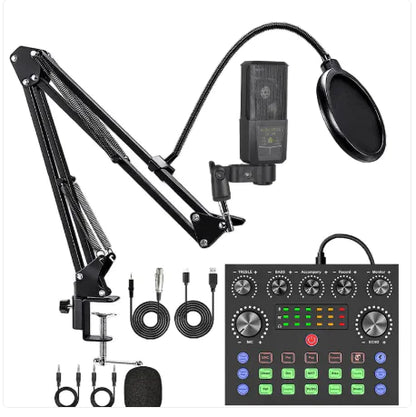 Recording Microphone & Sound Card Set