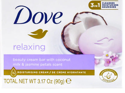 Dove, Beauty Bar Soap Variety Pack of 14, Go Fresh, Shea Butter, Coconut Milk, White, Pampering, Restoring, Exfoliating - 90g (7 Scents, 2 of Each)